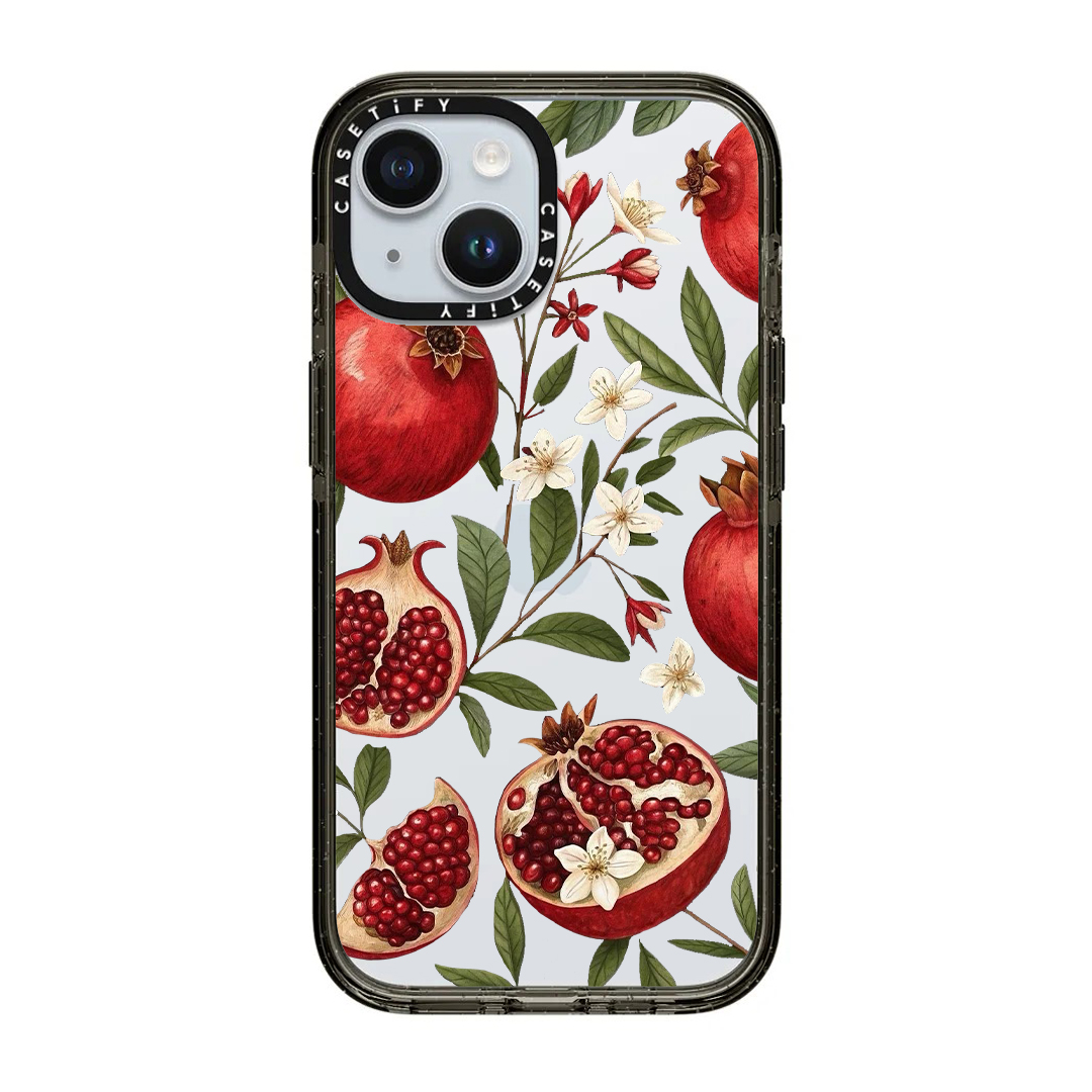 قاب موبایل سفارشی شفاف | گل انار (کد 0525)