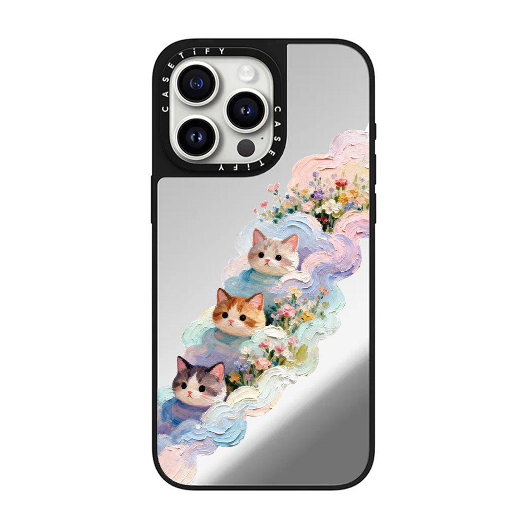 قاب موبایل سفارشی آینه ای | گربه های آسمانی (کد 0561)