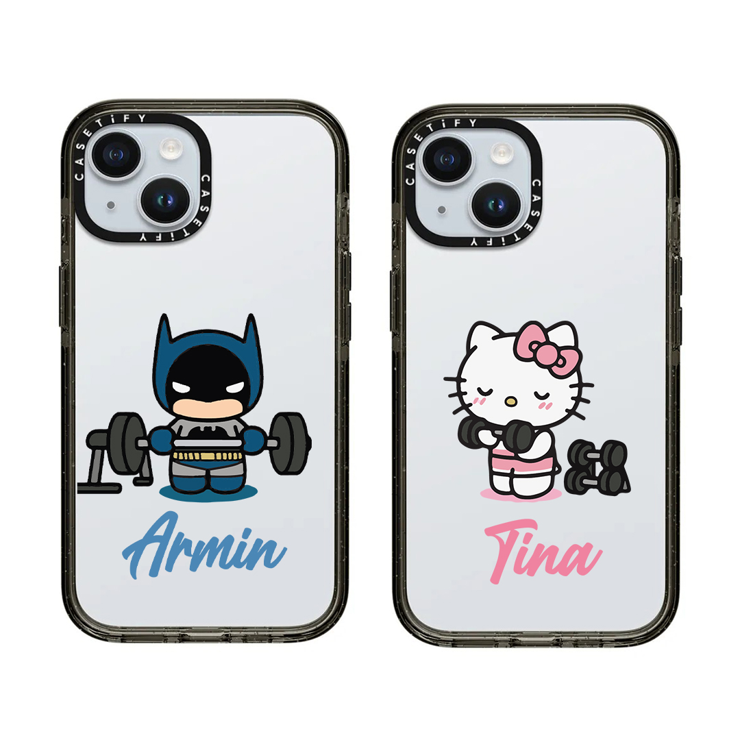 قاب موبایل سفارشی شفاف | Batman & kitty (کد 0589)