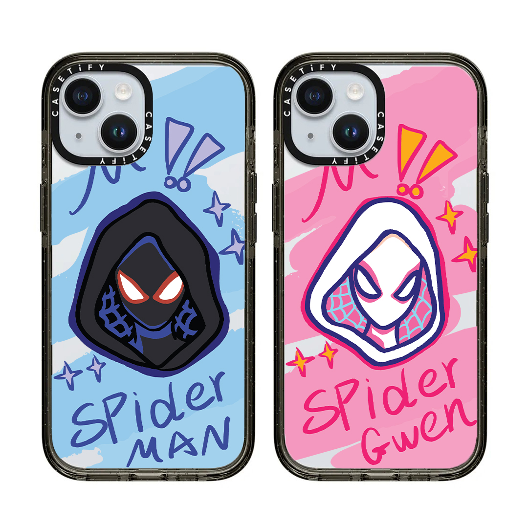 قاب موبایل سفارشی شفاف | spider couple (کد 0556)