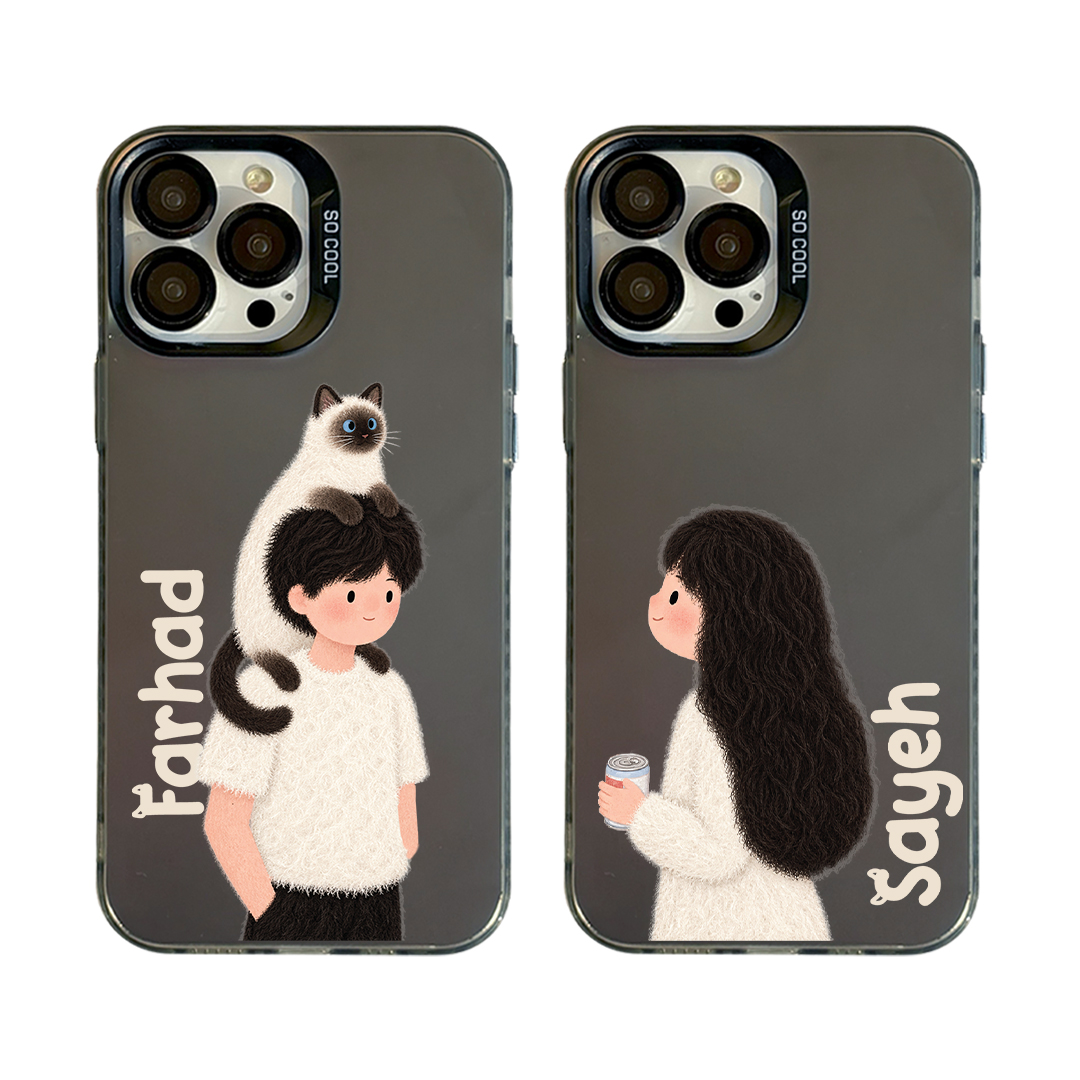 قاب موبایل سفارشی cat couple | socool (کد 0623)