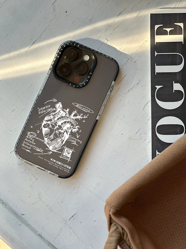 Transparent phone case with heart design (customized)