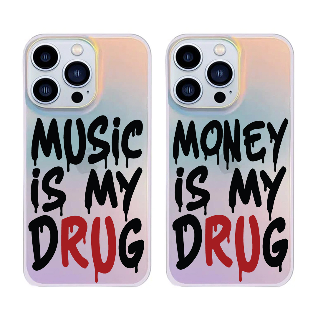 قاب موبایل سفارشی هولوگرامی | is my drug (کد 0644)