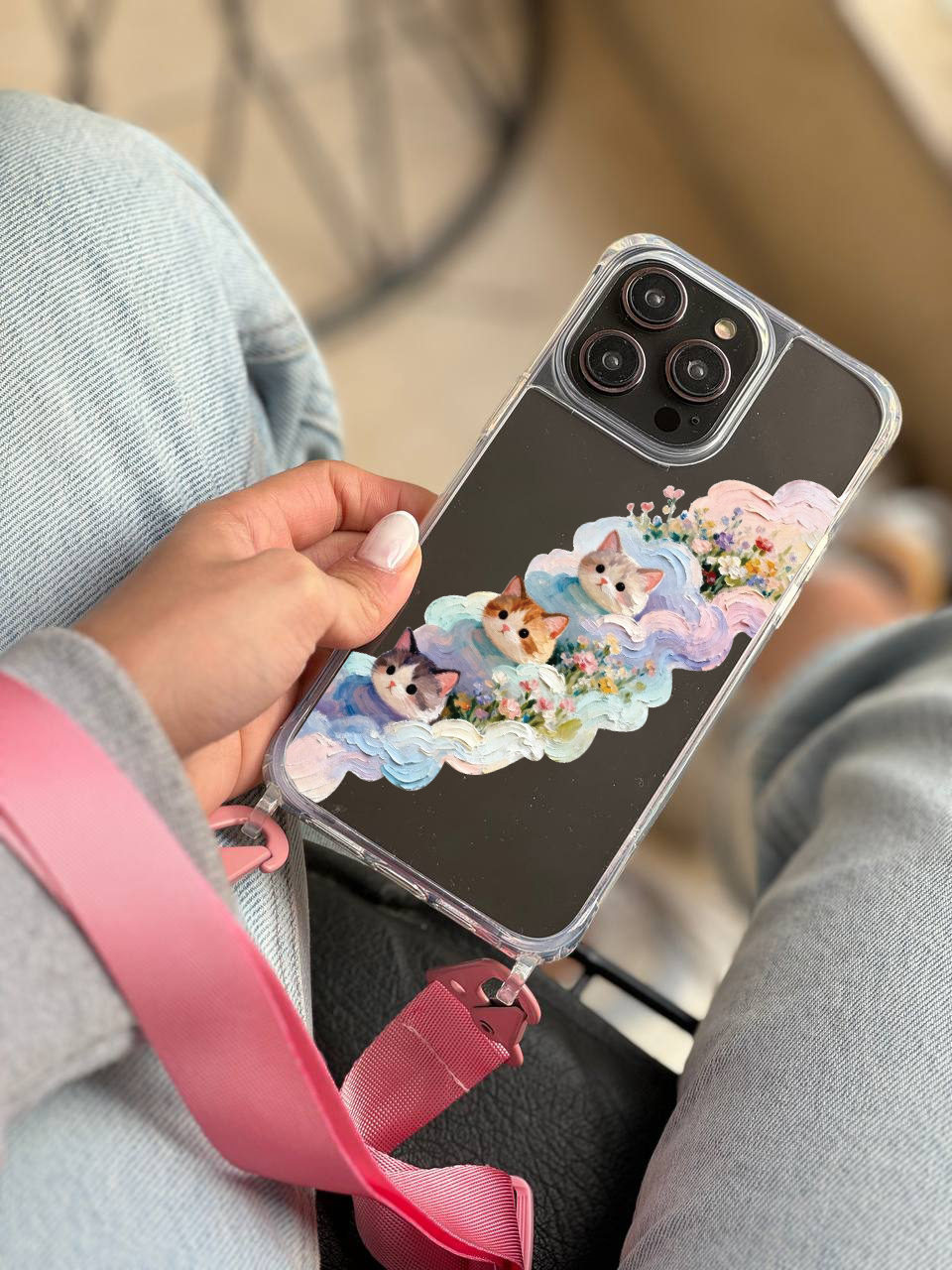 قاب موبایل سفارشی دوقلاب | گربه های آسمانی  (کد 0561)