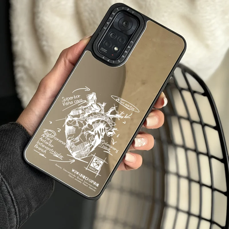 Heart design mirror phone frame (custom)