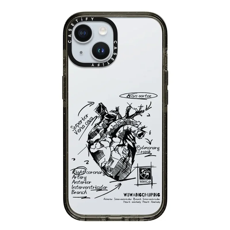 Transparent phone case with heart design (customized)
