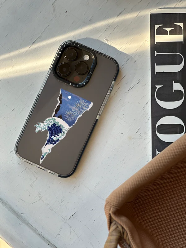 Clear phone case with night and sea design (customized)