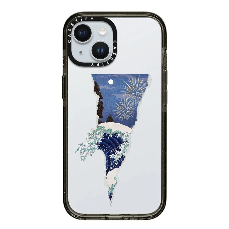 Clear phone case with night and sea design (customized)