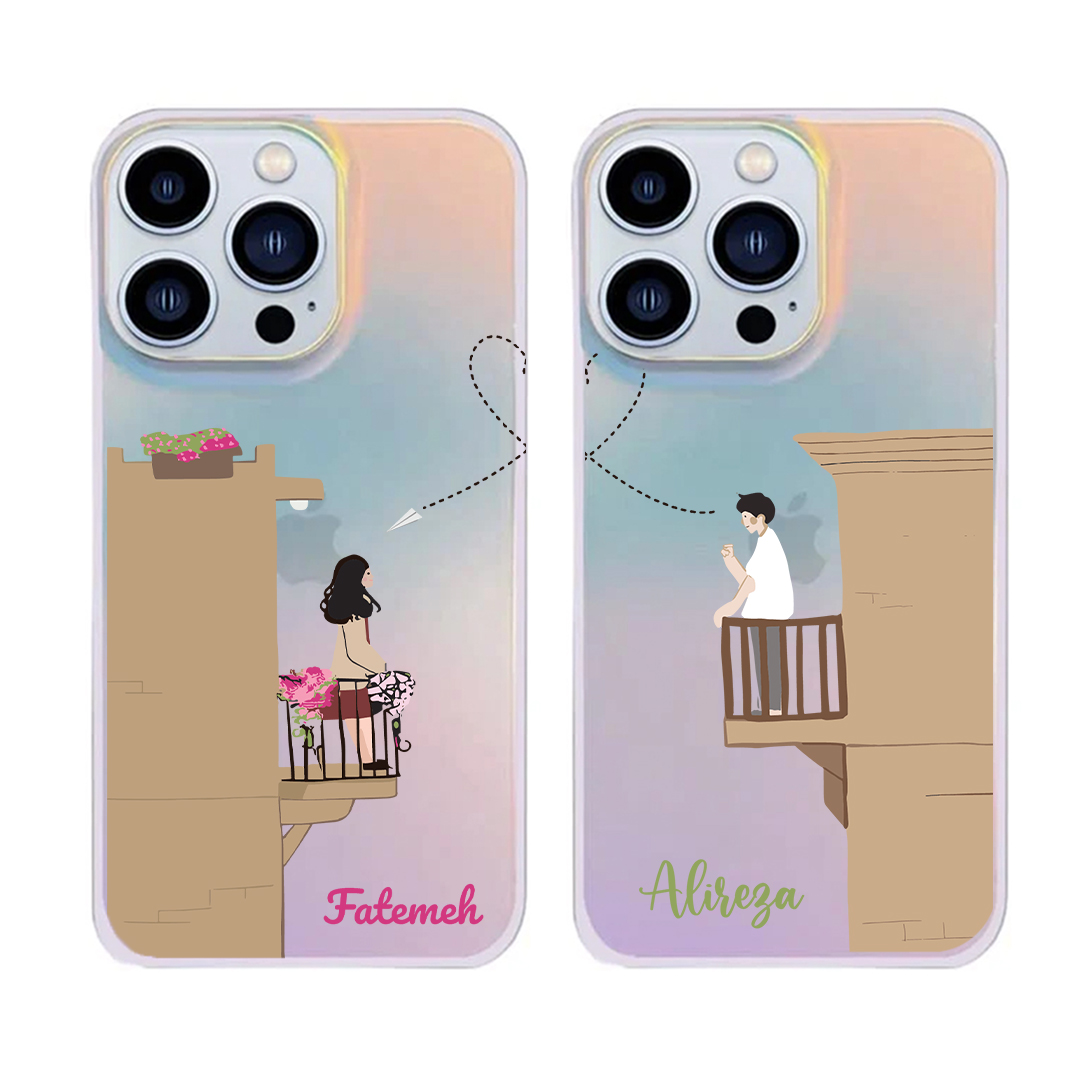 قاب موبایل سفارشی هولوگرامی | Balcony Love (کد 0544)