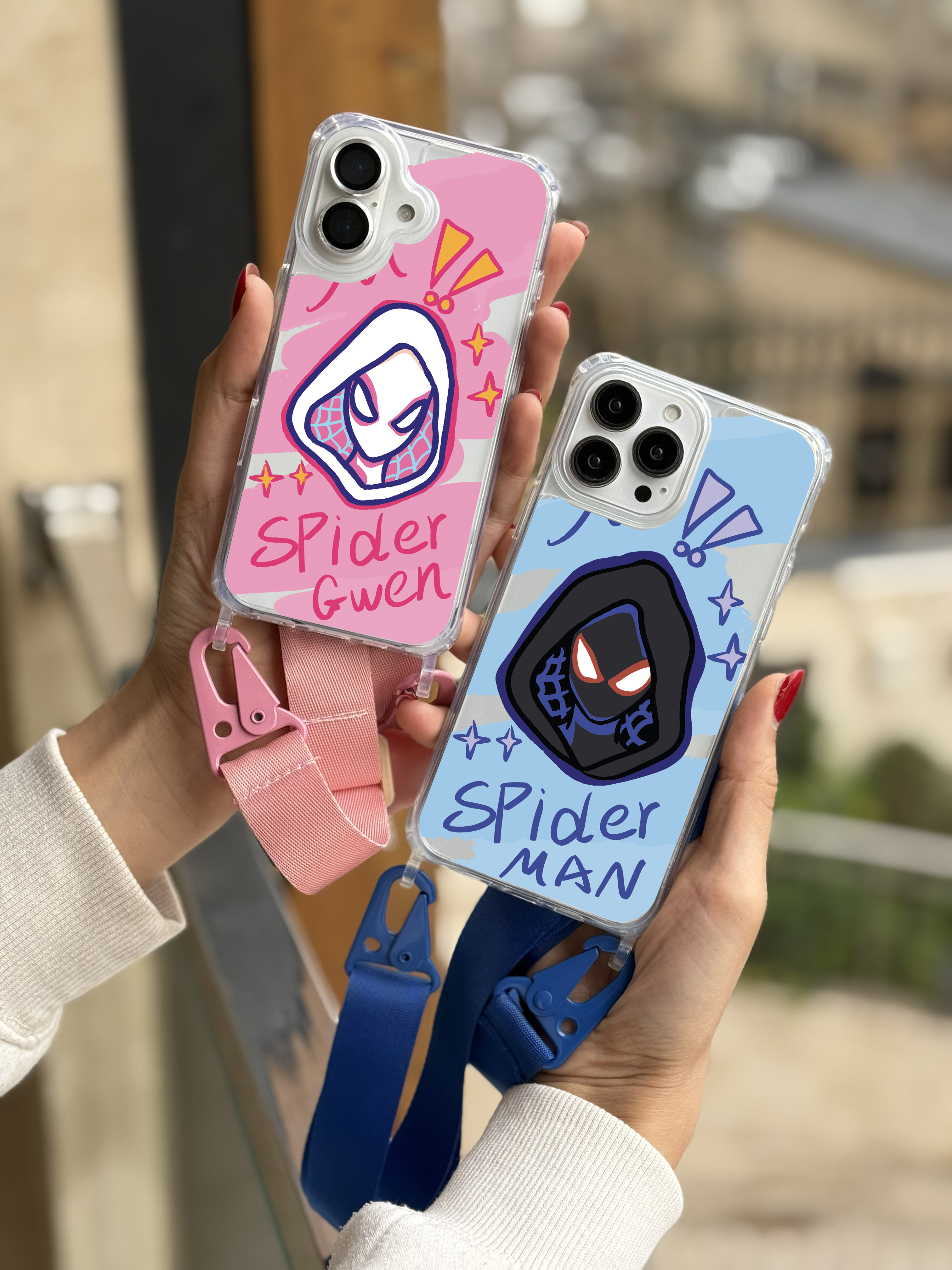 قاب موبایل سفارشی دوقلاب | spider couple  (کد 0556)