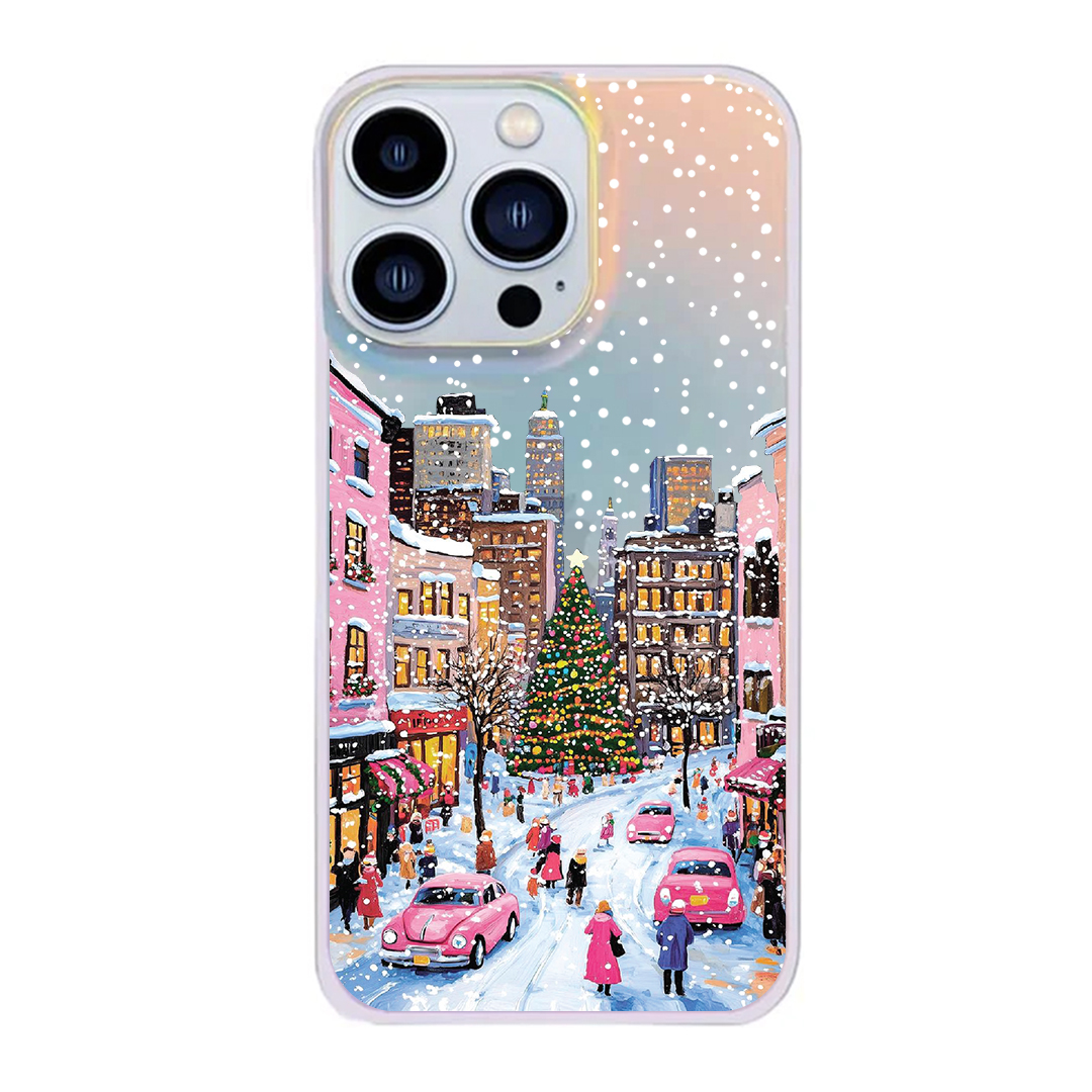 قاب موبایل سفارشی هولوگرامی | christmas night (کد 0534)