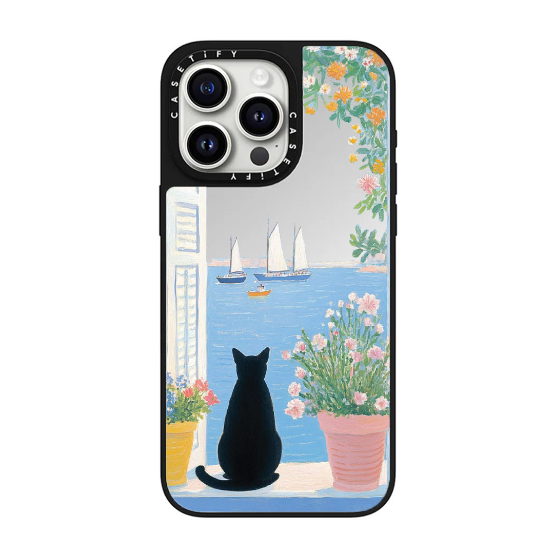 قاب موبایل سفارشی  آینه ای | spring cat (کد 0578)