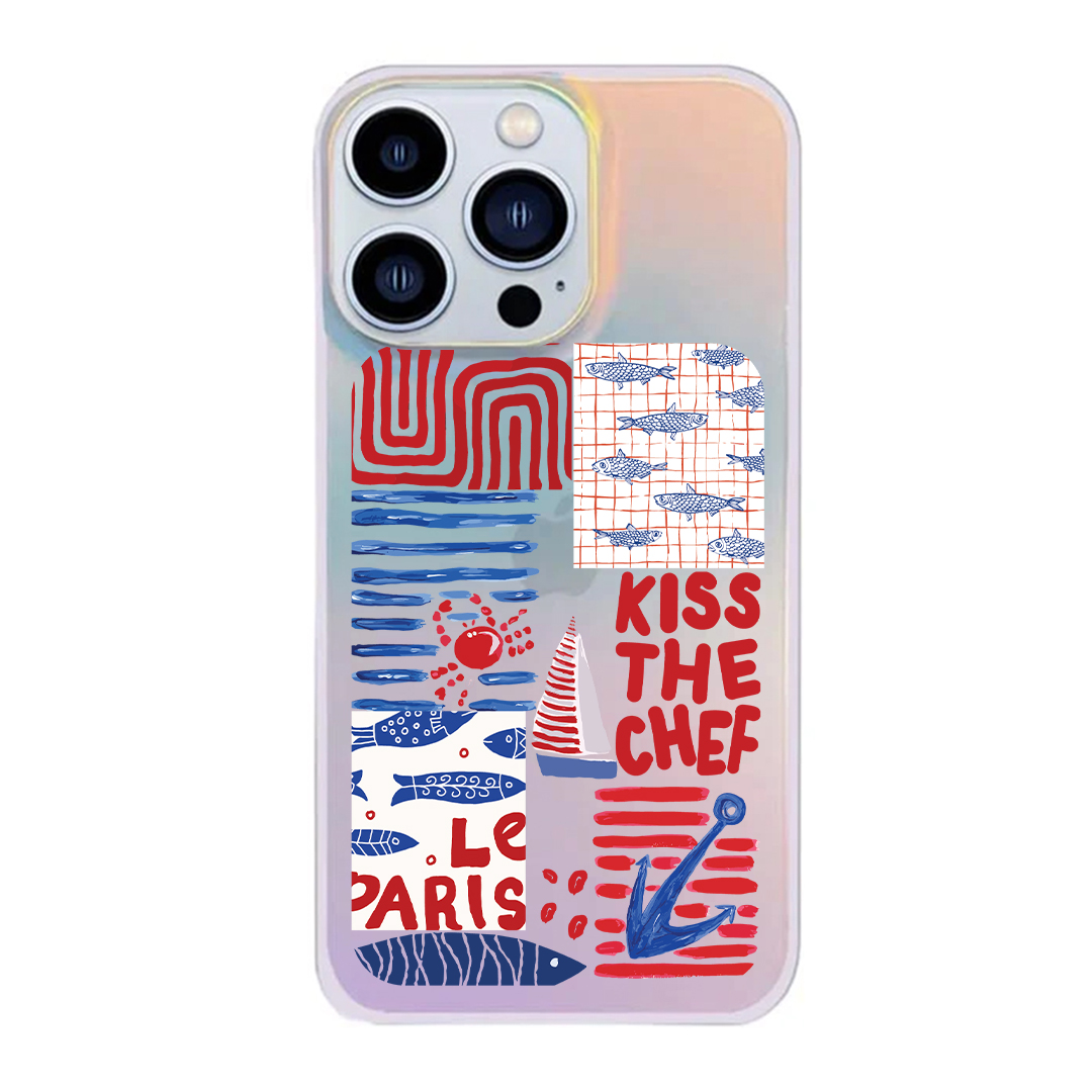 قاب موبایل سفارشی هولوگرامی | Kiss the Chef (کد 0542)