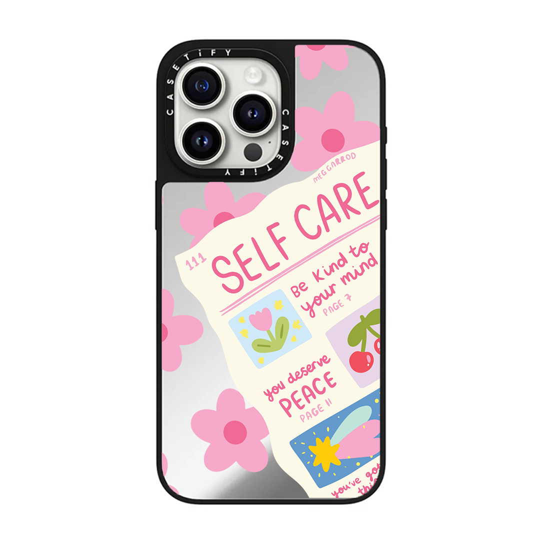 قاب موبایل سفارشی آینه ای | self care (کد 0563)