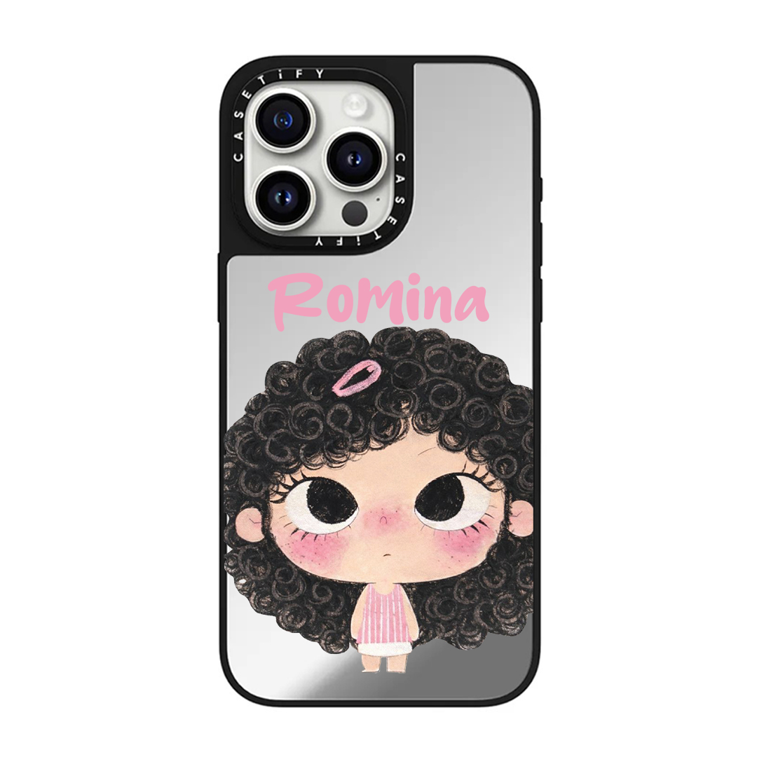 قاب موبایل سفارشی  آینه ای | Sweet Curly (کد 0599)