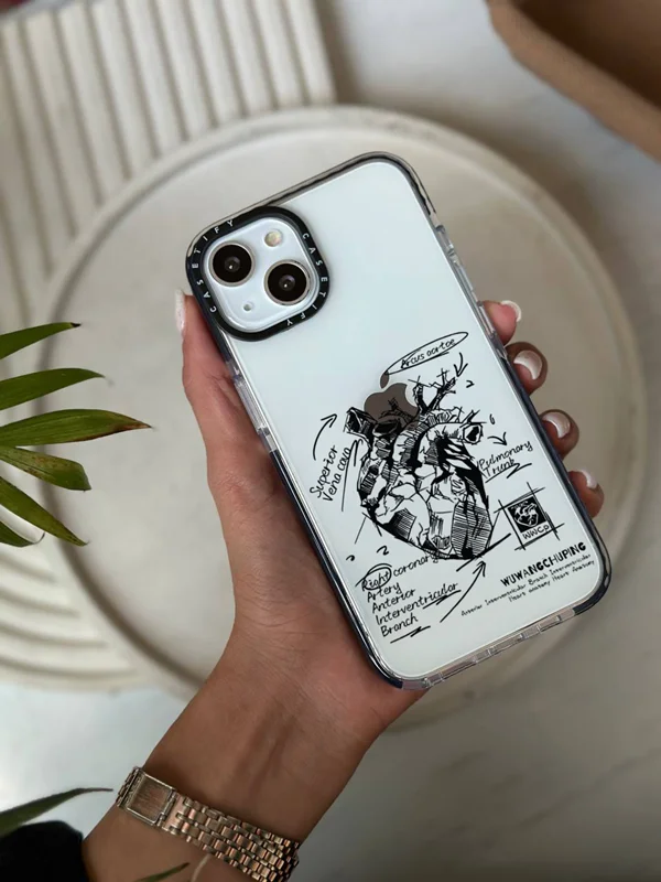 قاب گوشی شفاف طرح قلب (سفارشی)